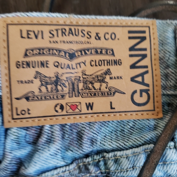 GANNI X LEVIS collab rose print baggy jeans - Picture 14 of 15